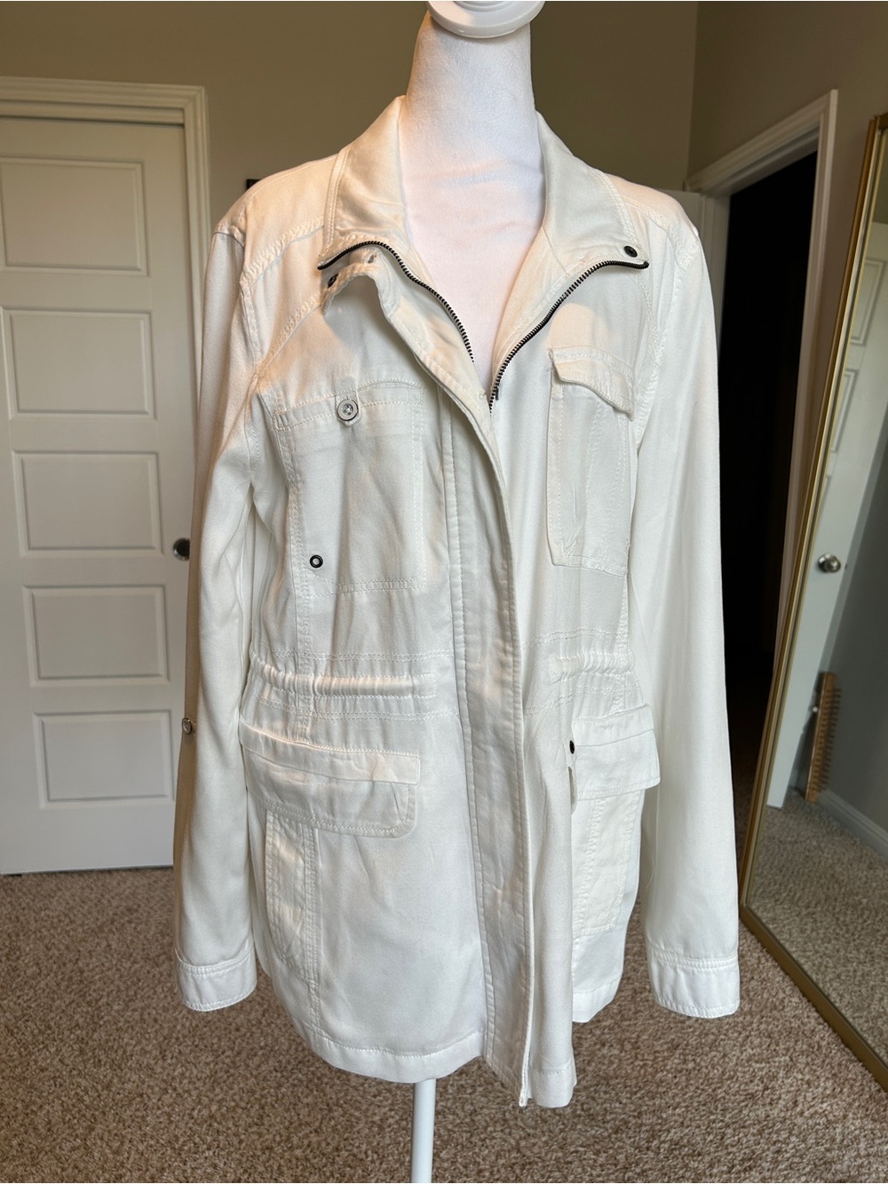 Anthropologie Marrakech Geneva Anorak Utility Jacket White Size Large - Picture 2 of 12